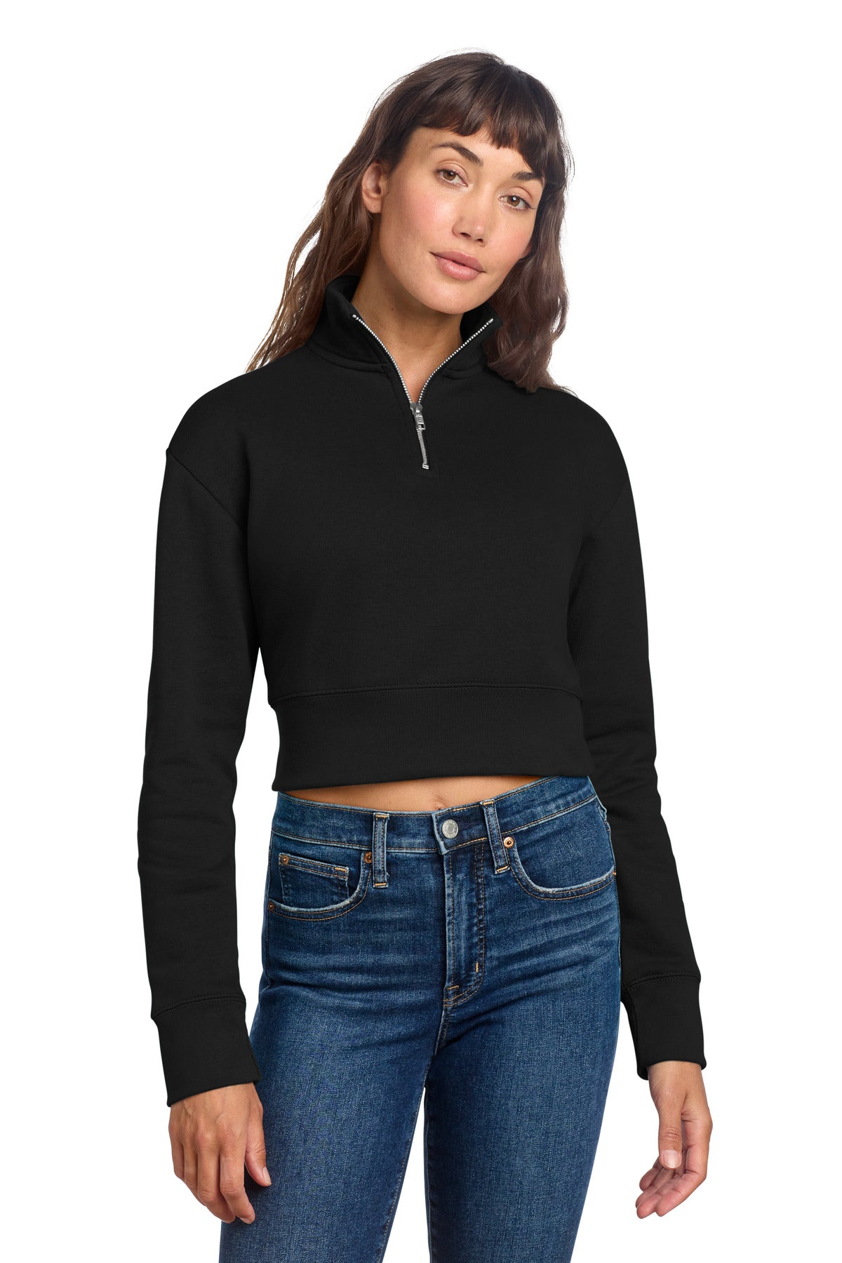 District Women's VIT Fleece 1/2-Zip DT6111 Black