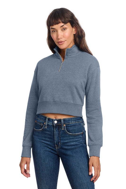 District Women's VIT Fleece 1/2-Zip DT6111 Flint Blue Heather