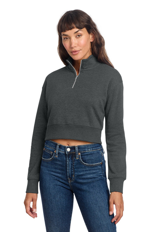 District Women's VIT Fleece 1/2-Zip DT6111 Heathered Charcoal