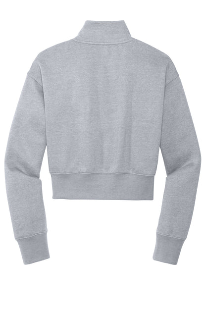 District Women's VIT Fleece 1/2-Zip DT6111 Light Heather Grey
