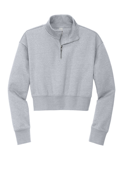 District Women's VIT Fleece 1/2-Zip DT6111 Light Heather Grey