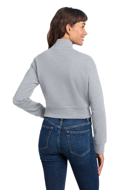 District Women's VIT Fleece 1/2-Zip DT6111 Light Heather Grey