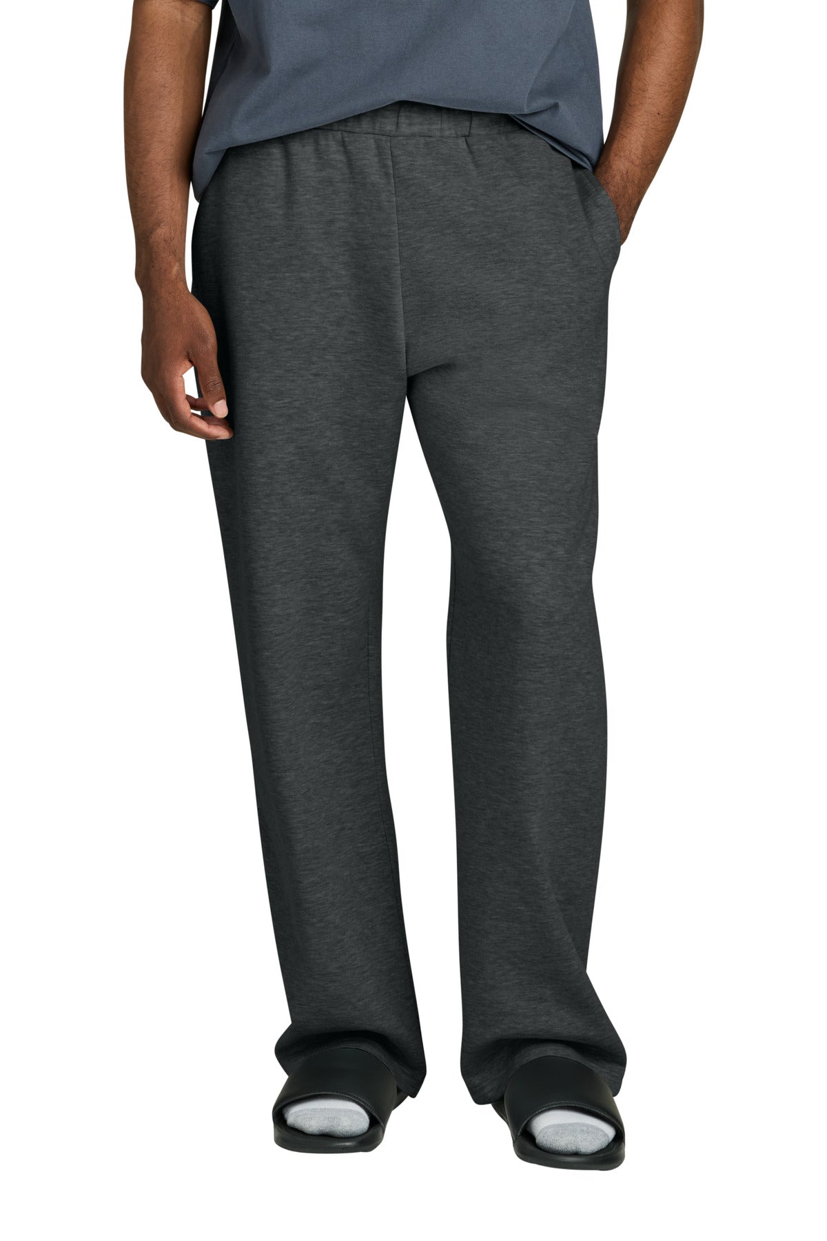District VIT Fleece Open-Bottom Sweatpant DT6117 Heathered Charcoal