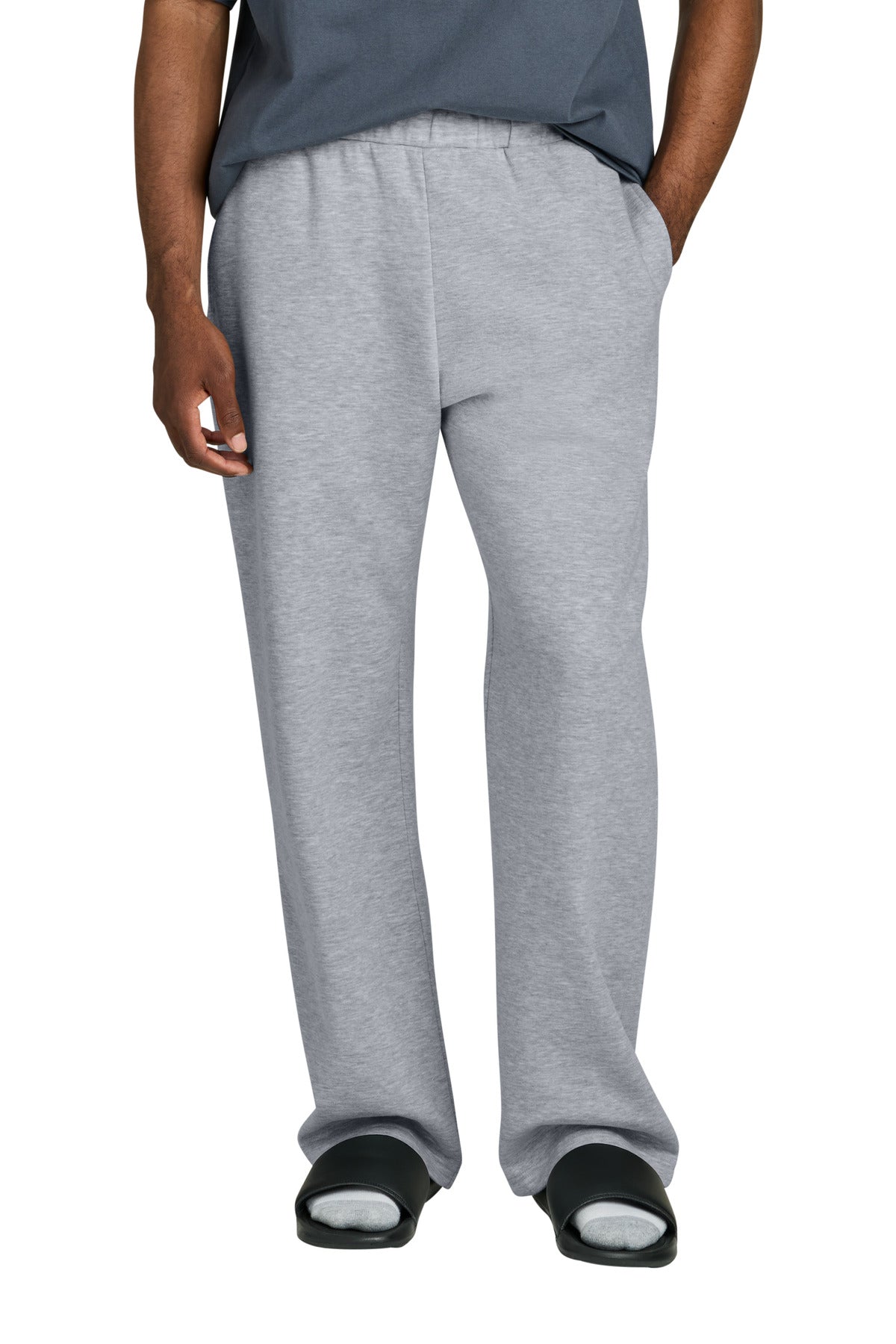 District VIT Fleece Open-Bottom Sweatpant DT6117 Light Heather Grey