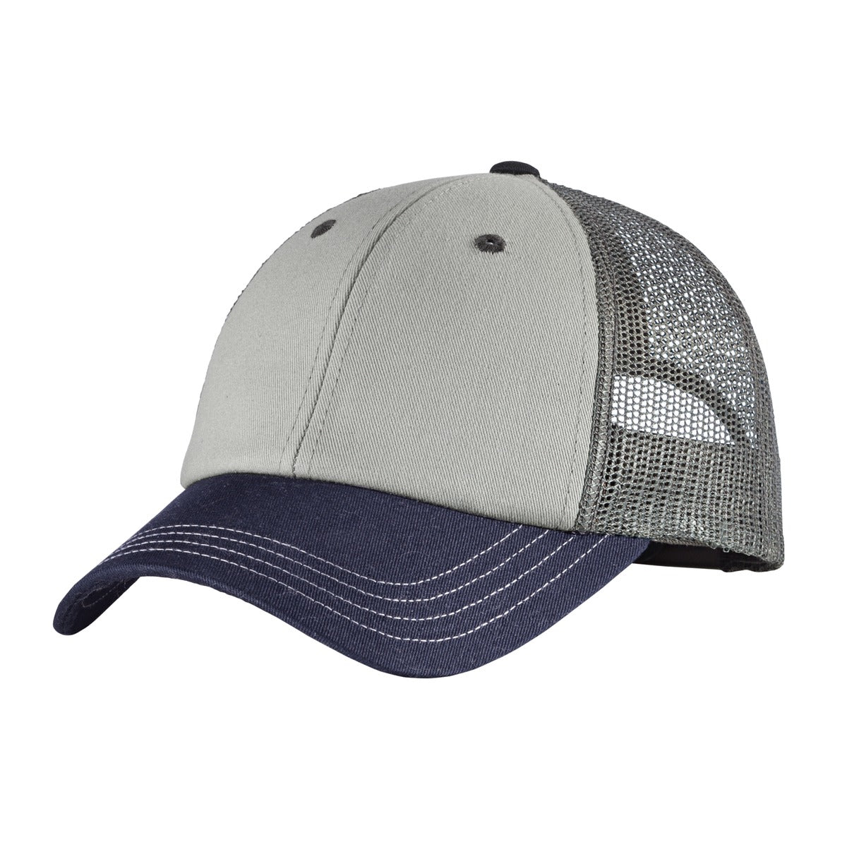 District Tri-Tone Mesh Back Cap DT616 Chrome/ New Navy/ Charcoal