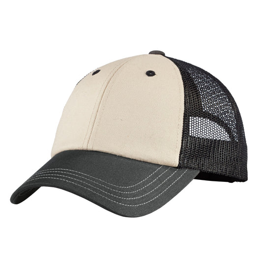 District Tri-Tone Mesh Back Cap DT616 Sandstone/ Charcoal/ Black