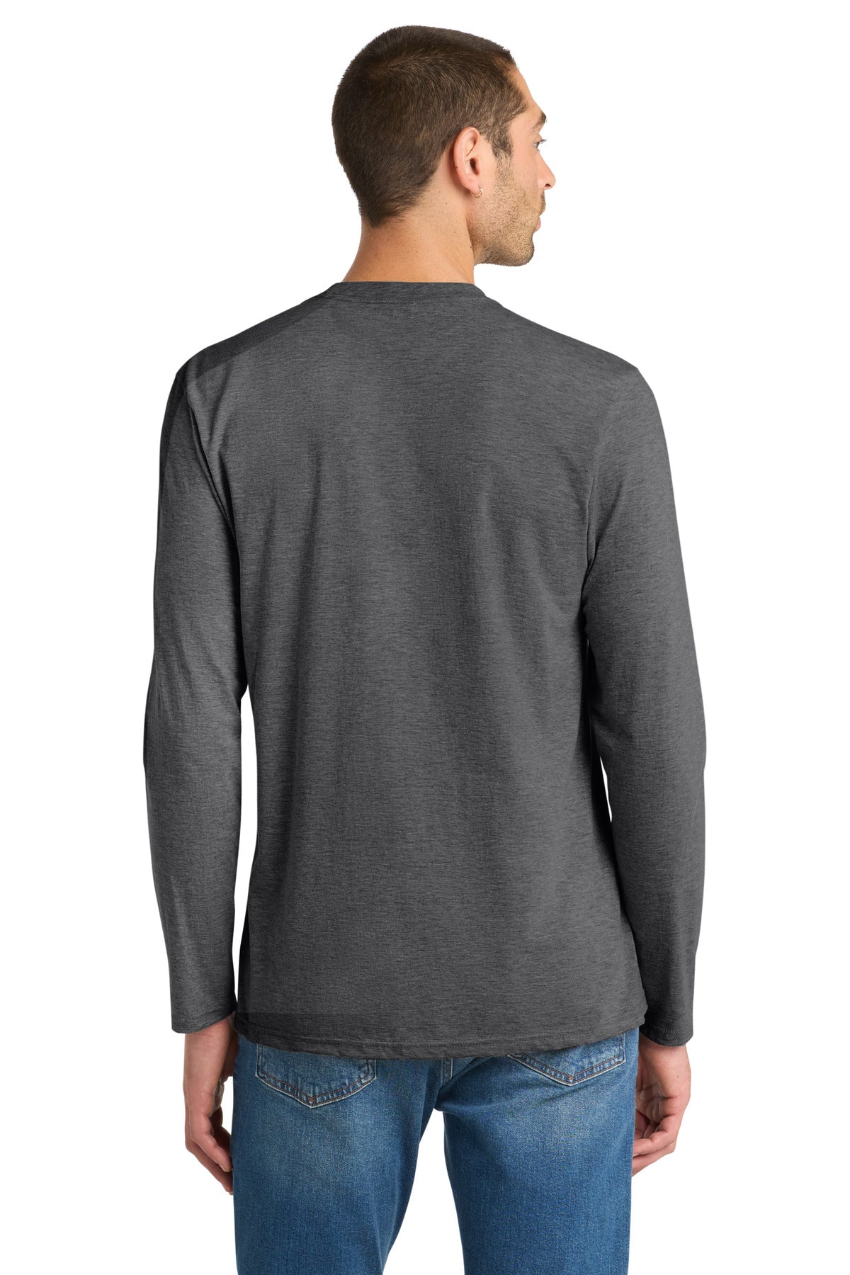 District Very Important Tee Long Sleeve DT6200 Heathered Charcoal