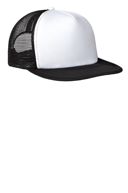 District Flat Bill Snapback Trucker Cap DT624 White