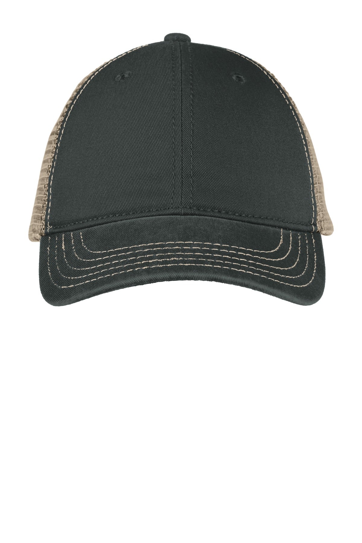District Super Soft Mesh Back Cap DT630 Black/ Khaki