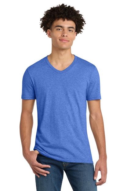 District Very Important Tee V-Neck DT6500 Heathered Royal