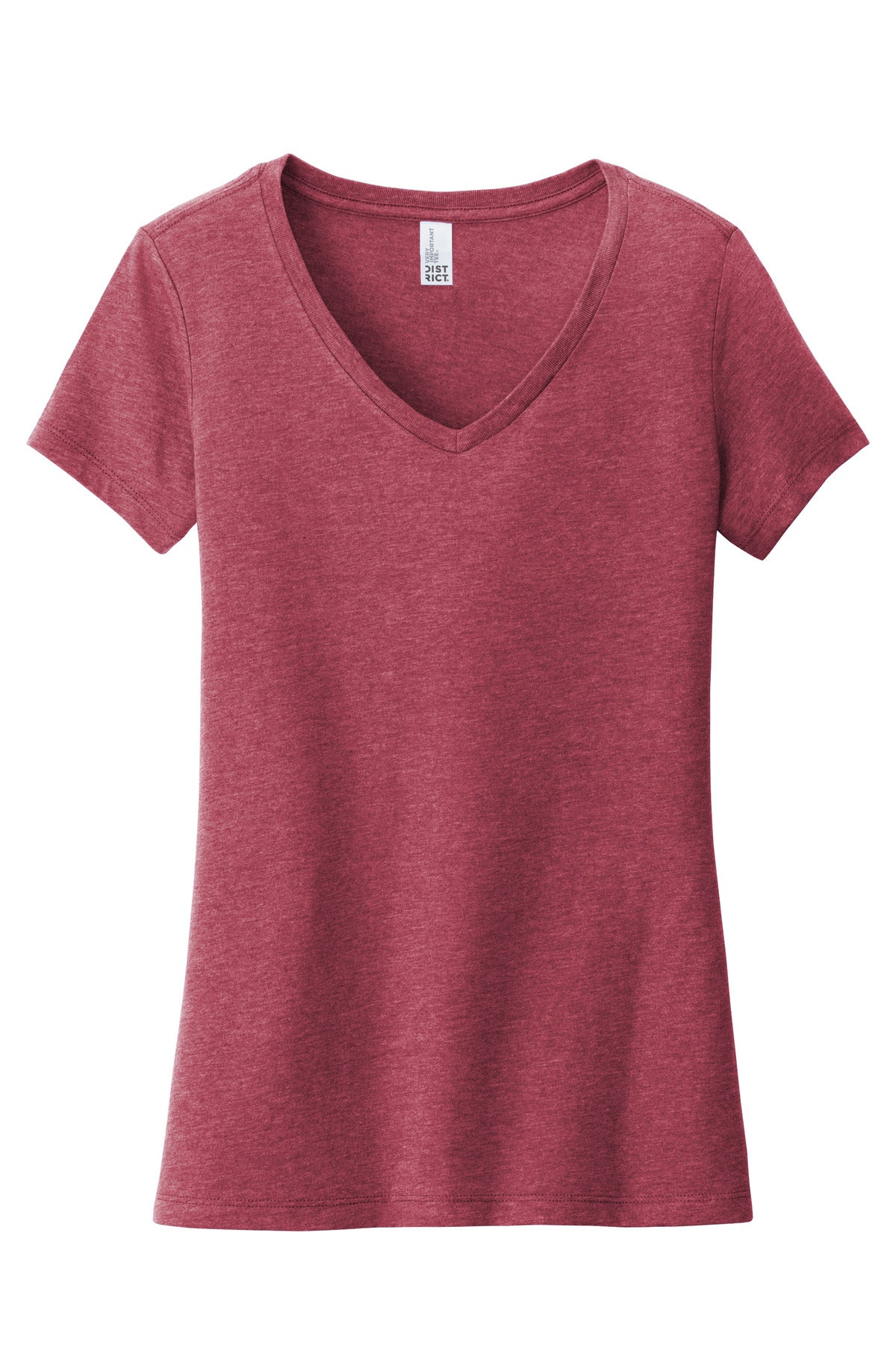 District Women's Very Important Tee V-Neck DT6503 Heathered Cardinal