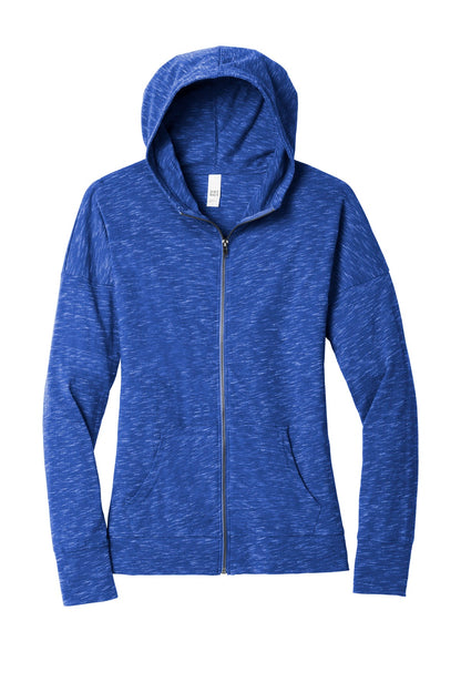 District Women's Medal Full-Zip Hoodie DT665 Deep Royal