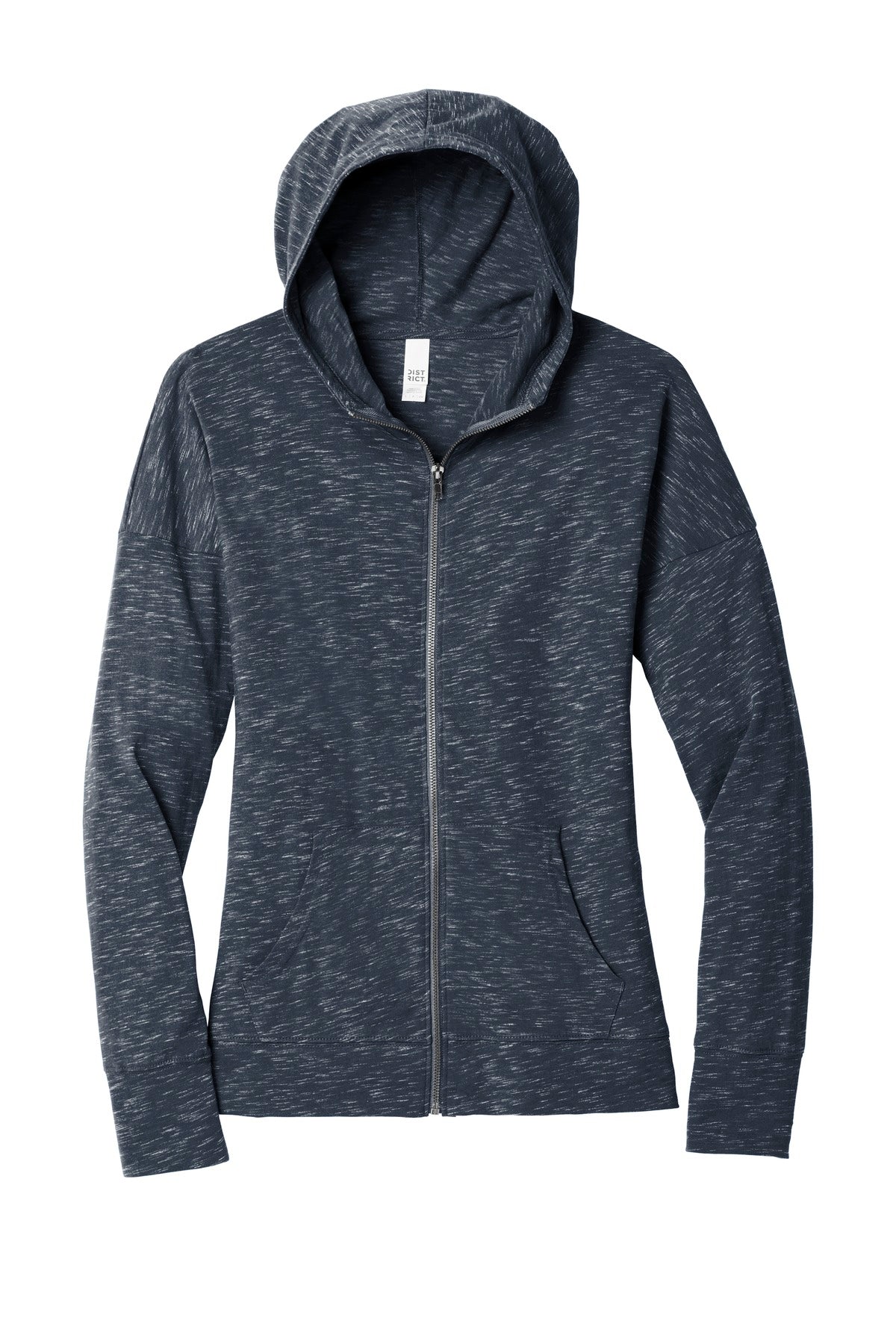 District Women's Medal Full-Zip Hoodie DT665 New Navy