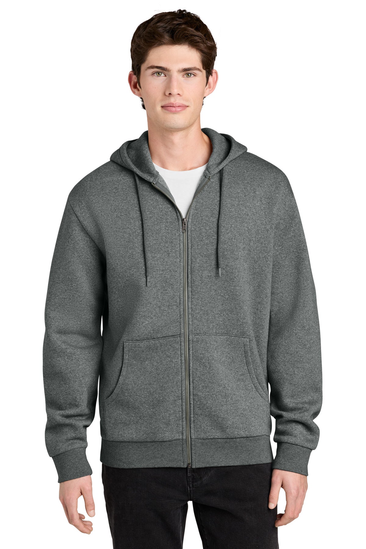 District MelloFleece Full-Zip Hoodie DT6702 Grey Frost