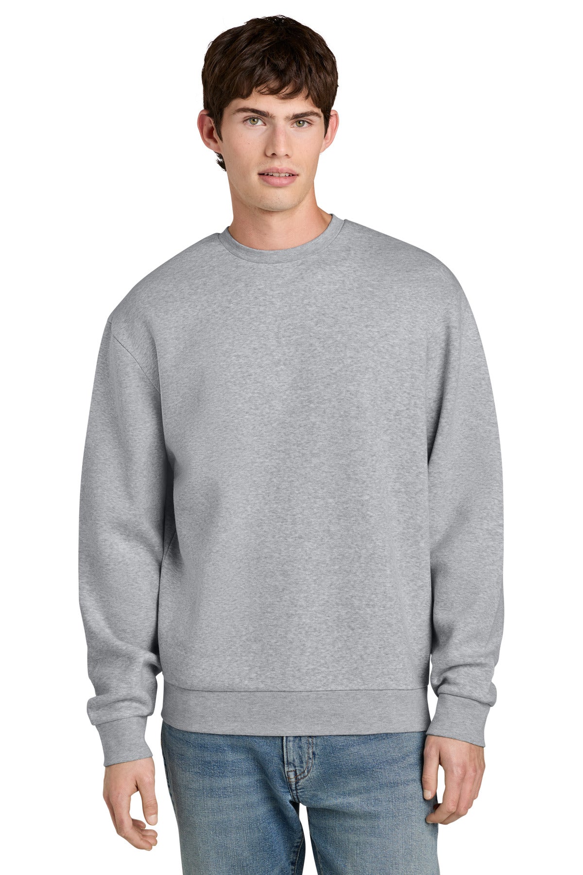 District MelloFleece Crew DT6704 Light Heather Grey