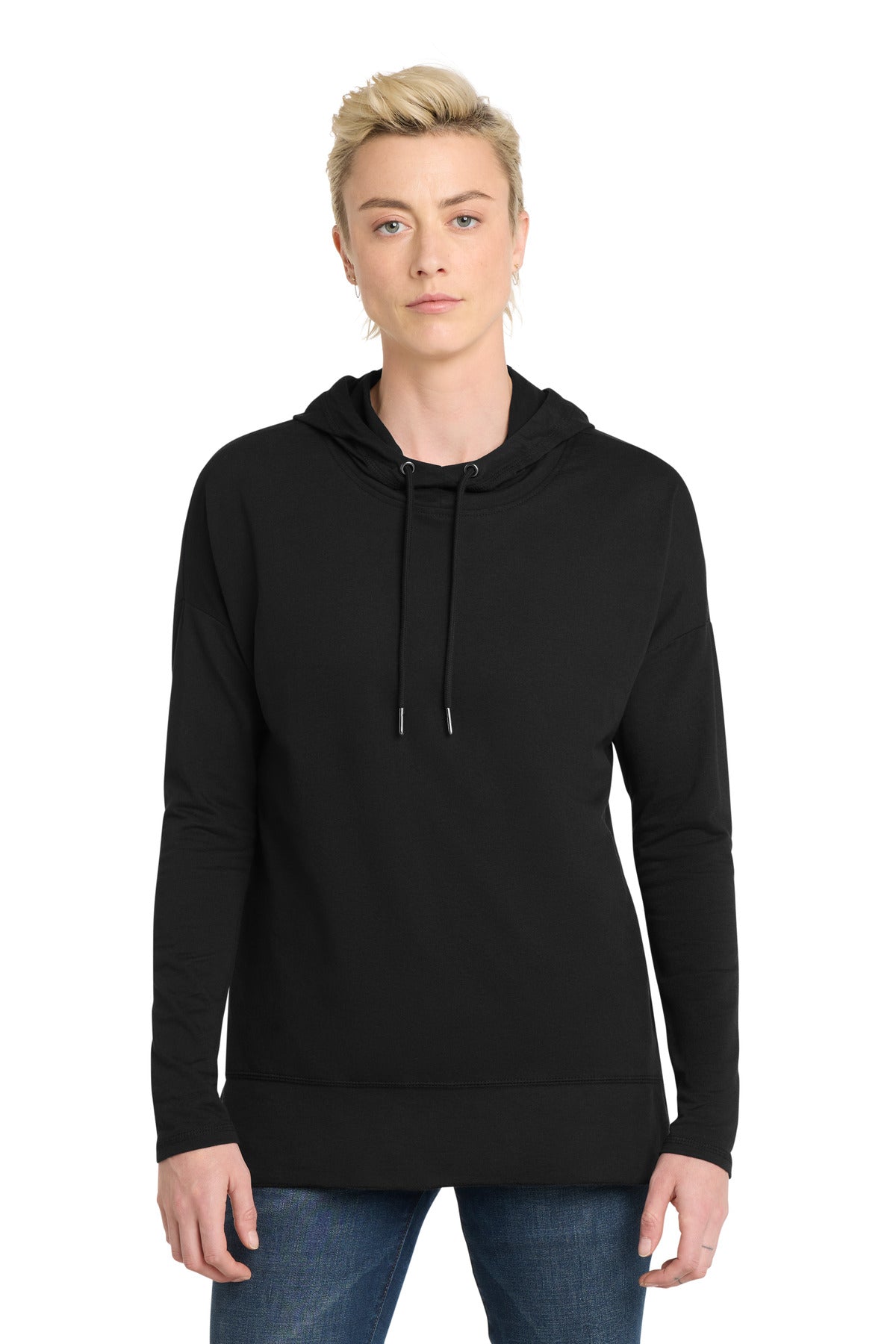 District Women's Featherweight French Terry Hoodie DT671 Black