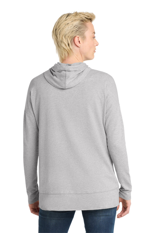 District Women's Featherweight French Terry Hoodie DT671 Light Heather Grey