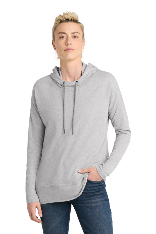 District Women's Featherweight French Terry Hoodie DT671 Light Heather Grey