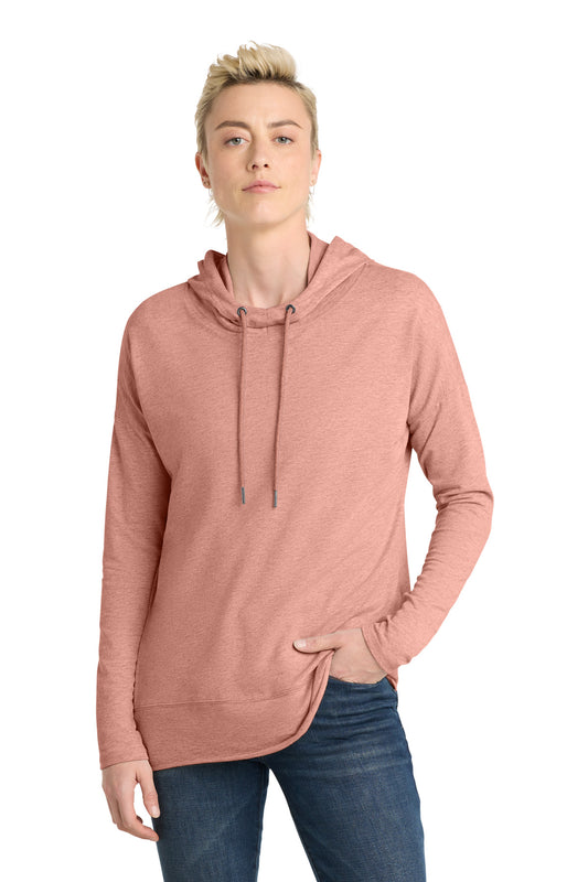 District Women's Featherweight French Terry Hoodie DT671 Nostalgia Rose Heather