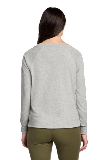 District Women's Featherweight French Terry Long Sleeve Crewneck DT672 Light Heather Grey