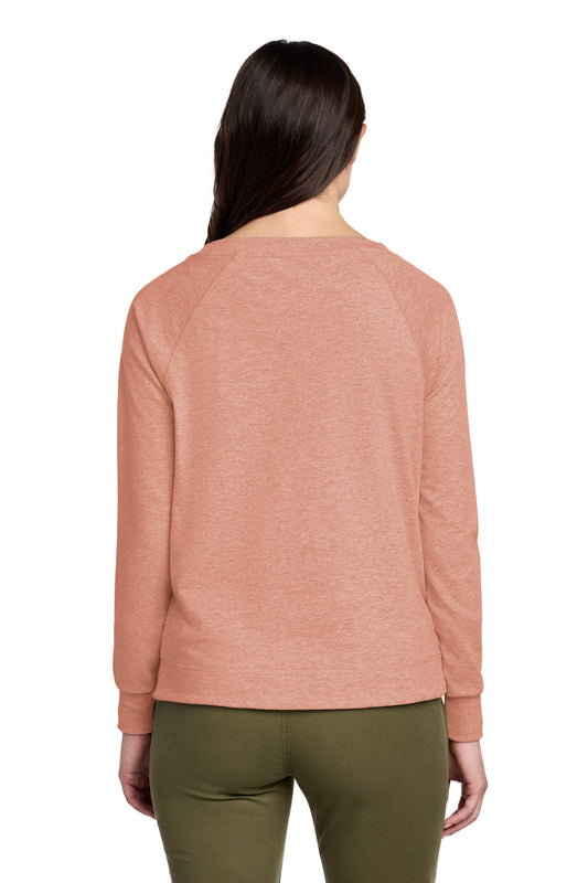 District Women's Featherweight French Terry Long Sleeve Crewneck DT672 Nostalgia Rose Heather