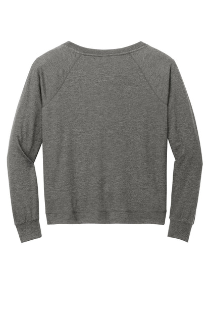 District Women's Featherweight French Terry Long Sleeve Crewneck DT672 Washed Coal