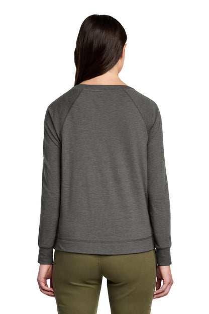 District Women's Featherweight French Terry Long Sleeve Crewneck DT672 Washed Coal