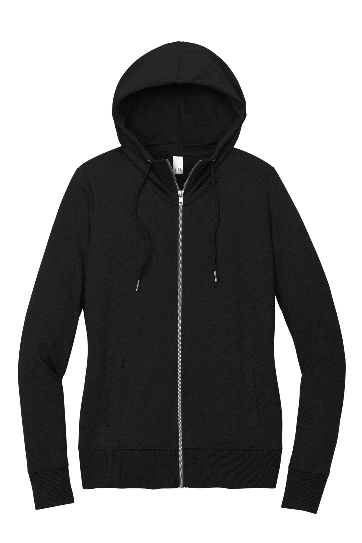 District Women's Featherweight French Terry Full-Zip Hoodie DT673 Black