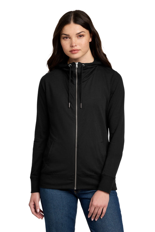 District Women's Featherweight French Terry Full-Zip Hoodie DT673 Black