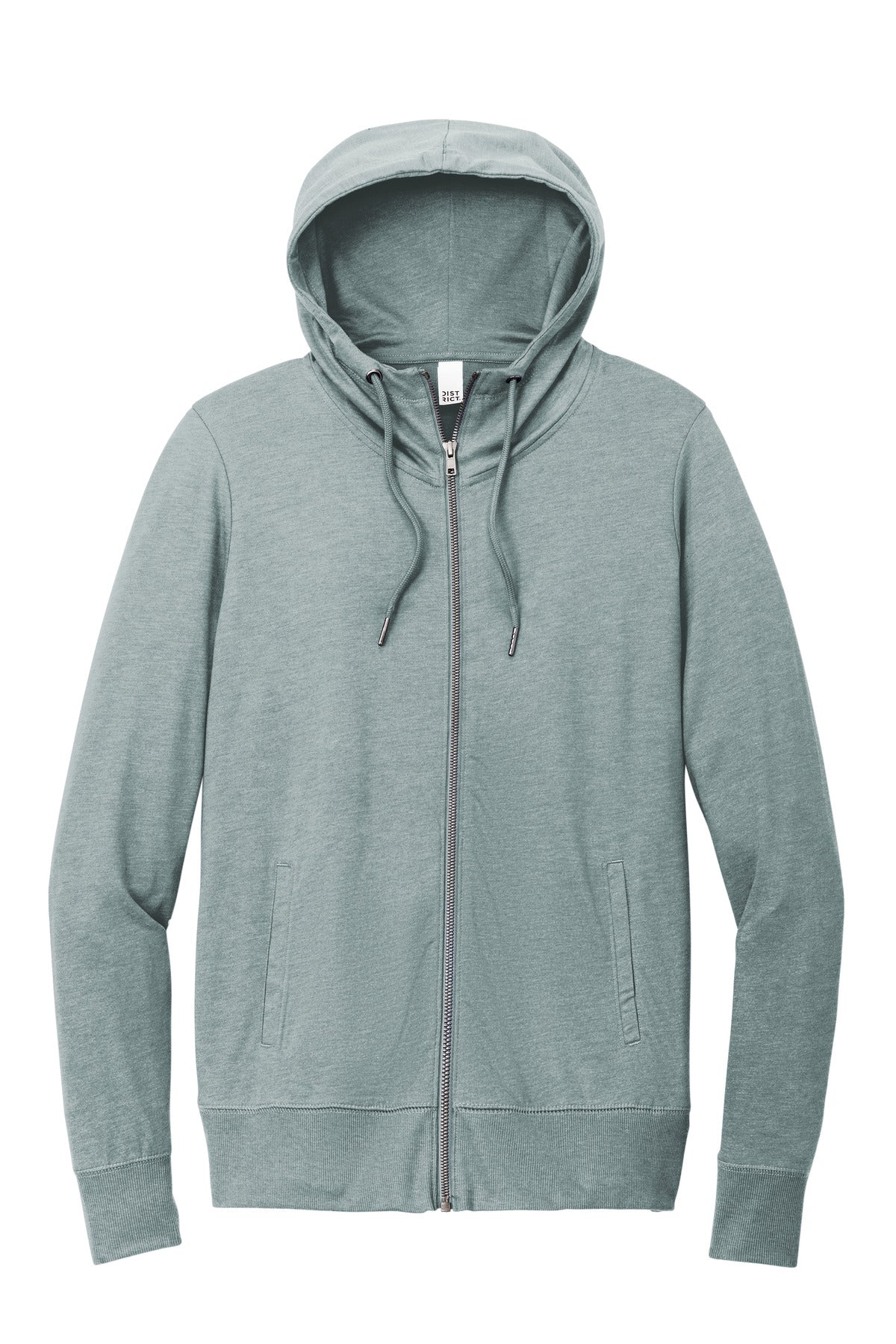 District Women's Featherweight French Terry Full-Zip Hoodie DT673 Flint Blue Heather
