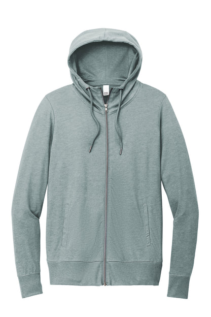 District Women's Featherweight French Terry Full-Zip Hoodie DT673 Flint Blue Heather