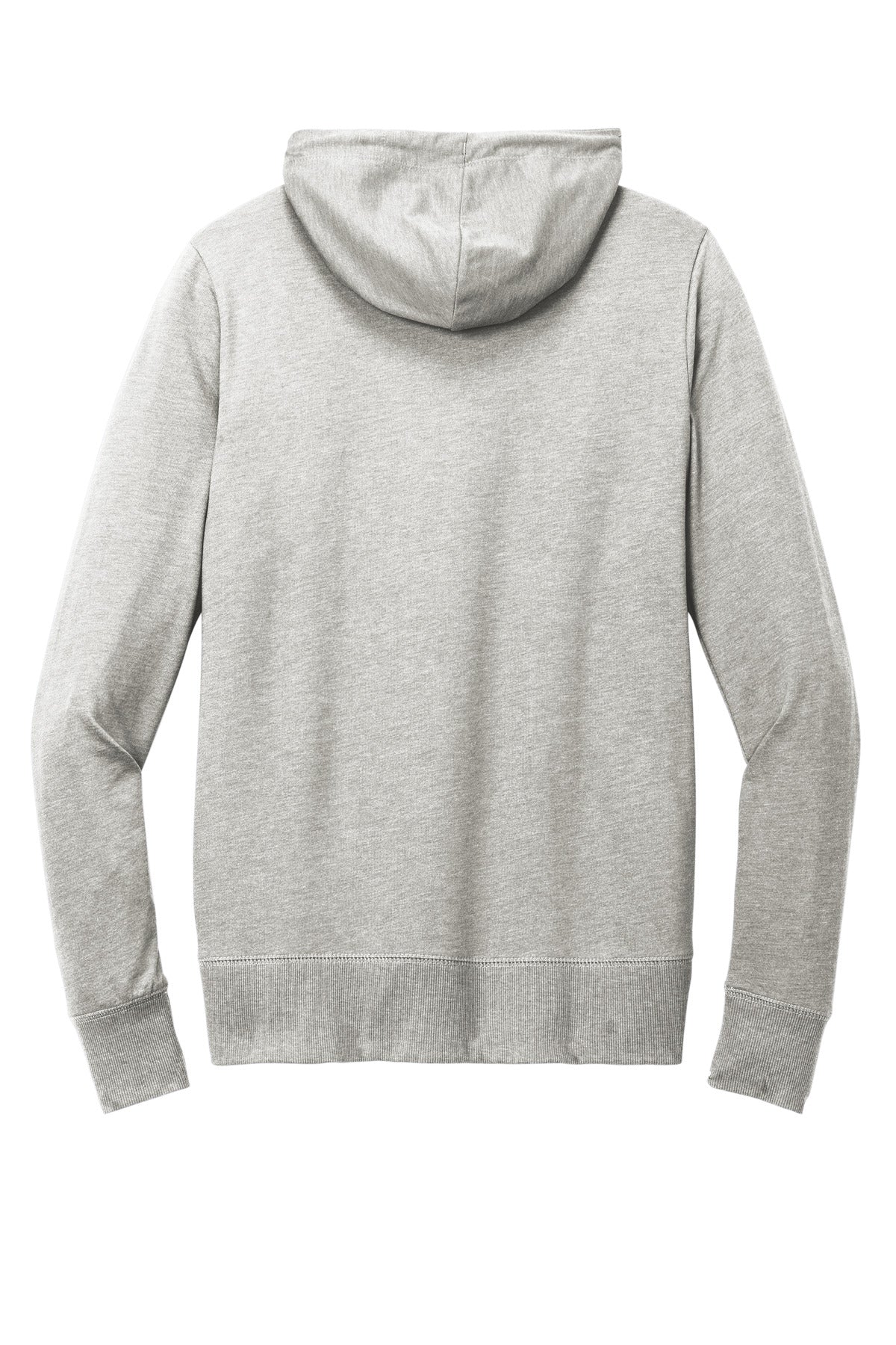 District Women's Featherweight French Terry Full-Zip Hoodie DT673 Light Heather Grey