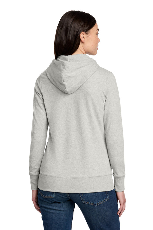 District Women's Featherweight French Terry Full-Zip Hoodie DT673 Light Heather Grey