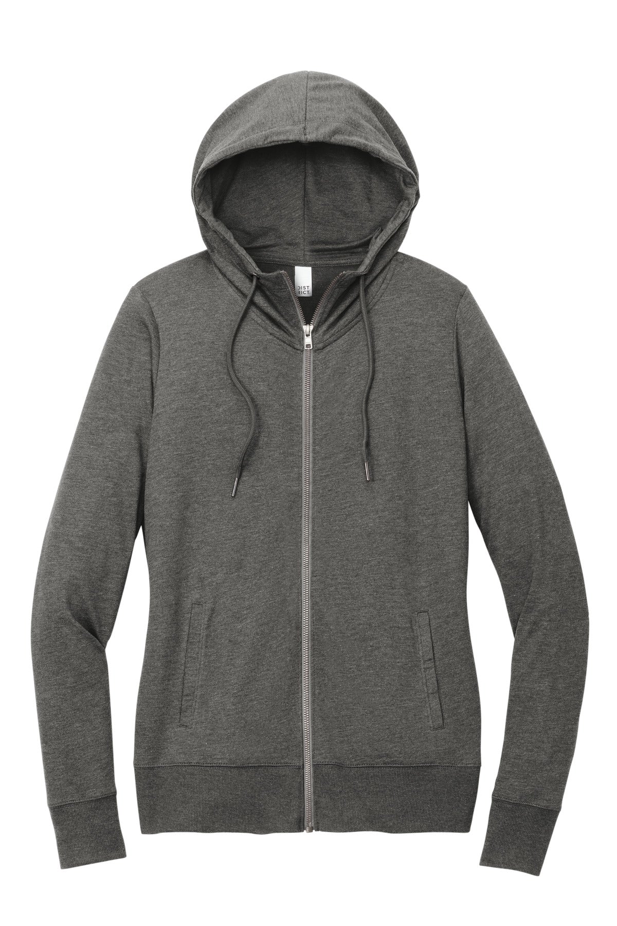 District Women's Featherweight French Terry Full-Zip Hoodie DT673 Washed Coal