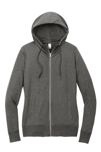 District Women's Featherweight French Terry Full-Zip Hoodie DT673 Washed Coal