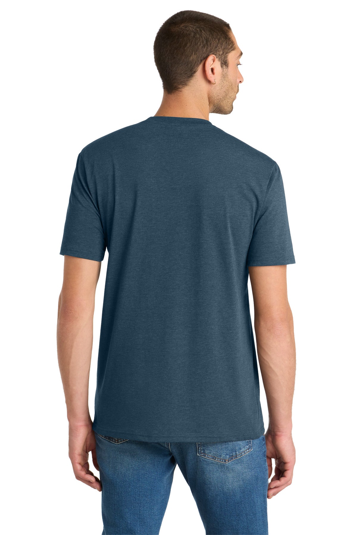 District Flex Tee DT7500 Heathered Neptune Blue