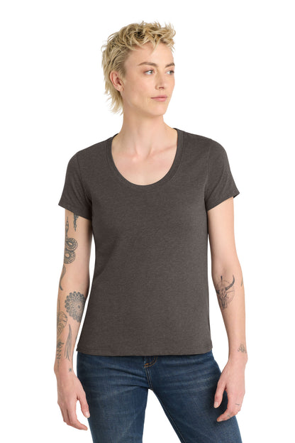 District Women's Flex Scoop Neck Tee DT7501 Heathered Charcoal