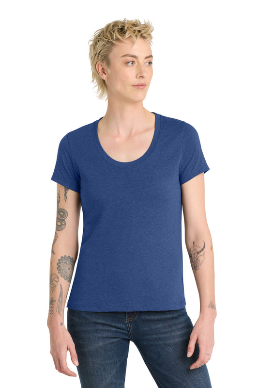 District Women's Flex Scoop Neck Tee DT7501 Heathered Deep Royal