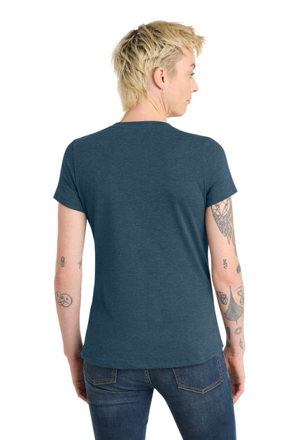 District Women's Flex Scoop Neck Tee DT7501 Heathered Neptune Blue