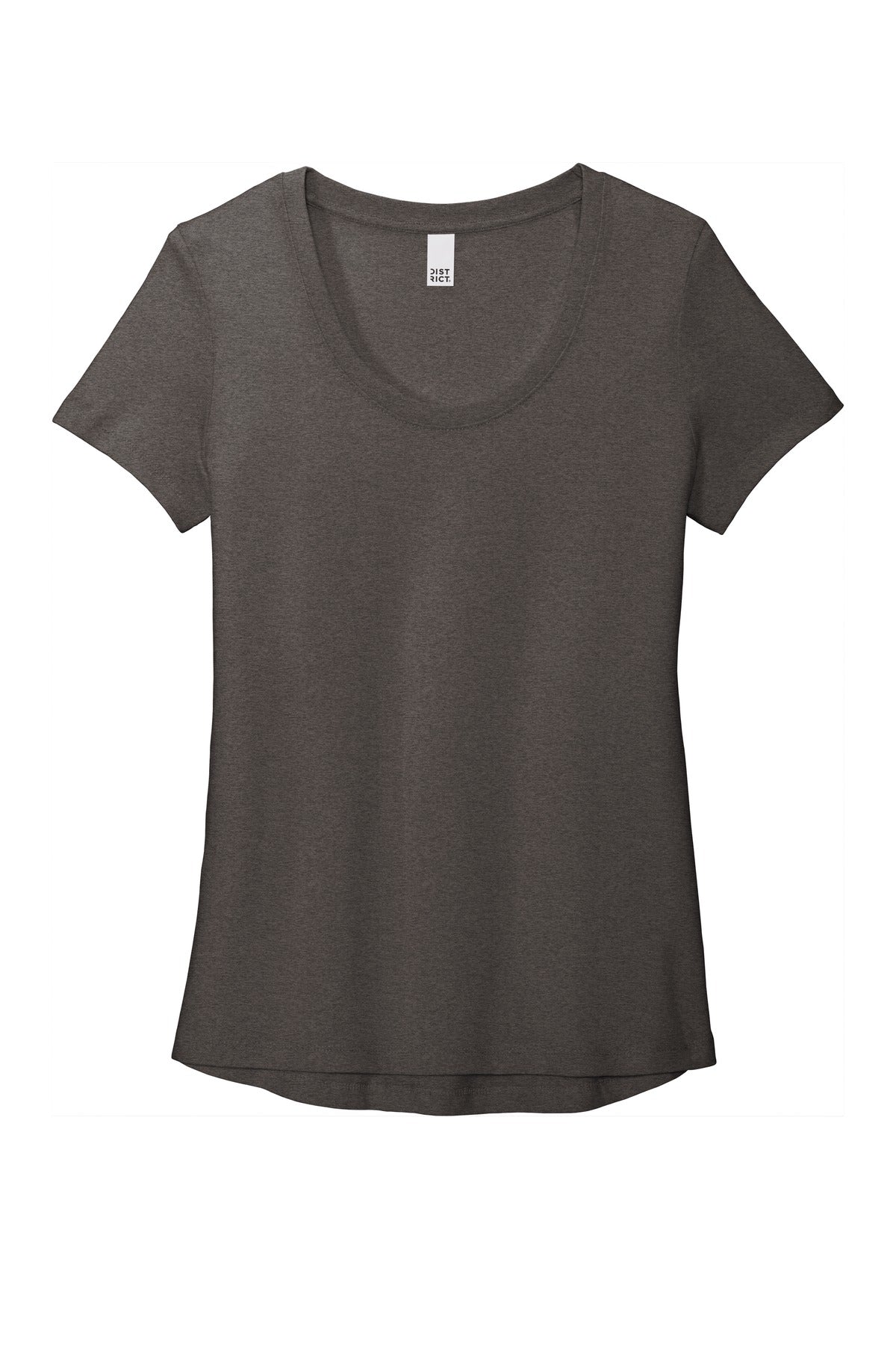 District Women's Flex Scoop Neck Tee DT7501 Heathered Charcoal