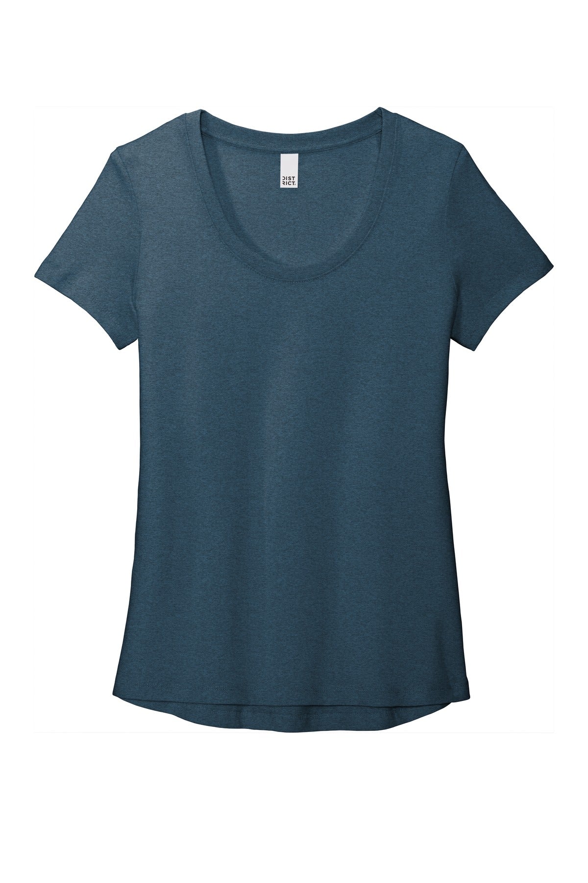 District Women's Flex Scoop Neck Tee DT7501 Heathered Neptune Blue