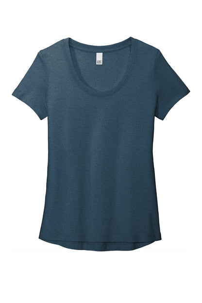District Women's Flex Scoop Neck Tee DT7501 Heathered Neptune Blue
