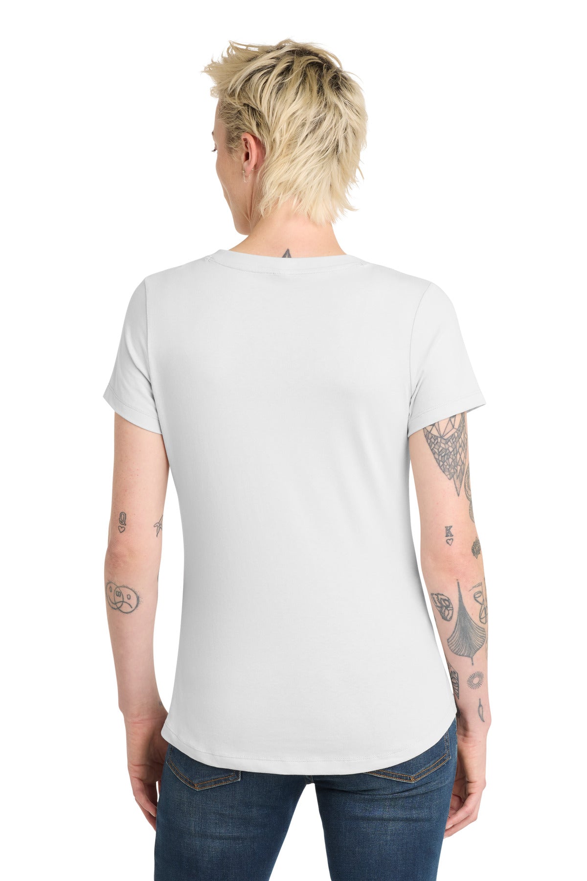 District Women's Flex Scoop Neck Tee DT7501 White