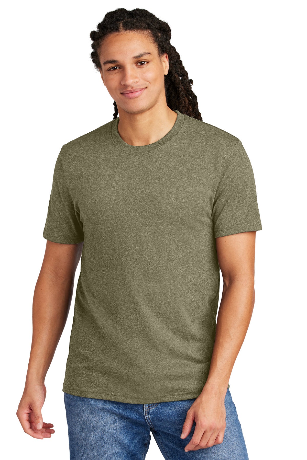 District Re-Tee DT8000 Light Olive Heather