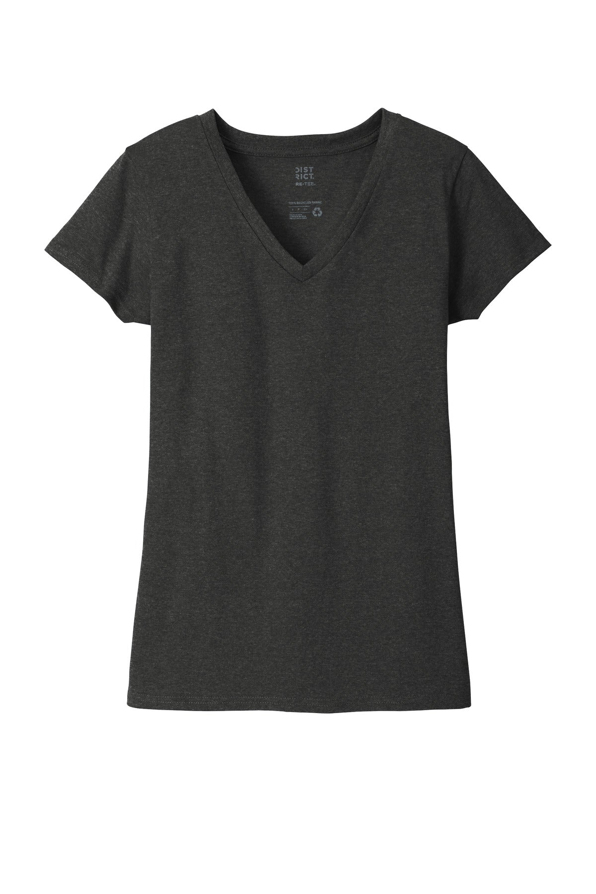District Women's Re-Tee V-Neck DT8001 Charcoal Heather