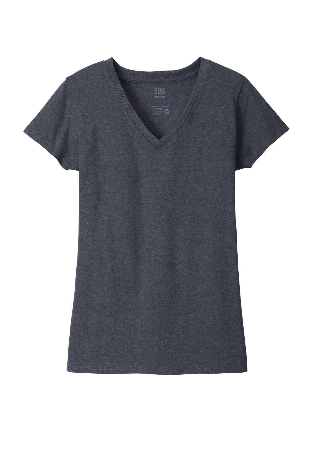 District Women's Re-Tee V-Neck DT8001 Heathered Navy
