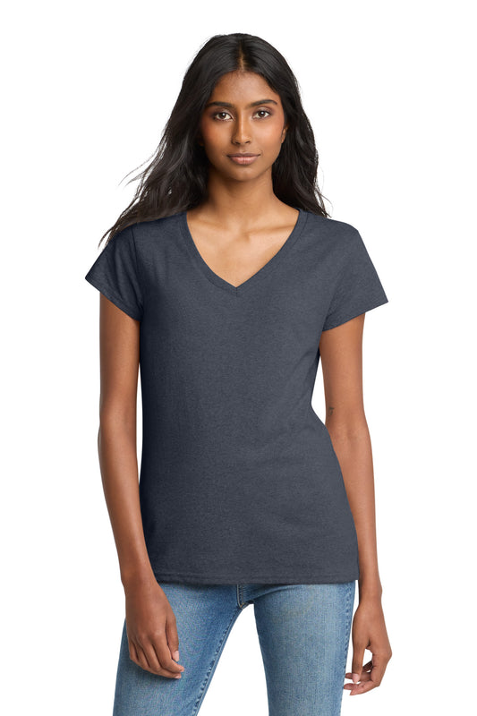 District Women's Re-Tee V-Neck DT8001 Heathered Navy