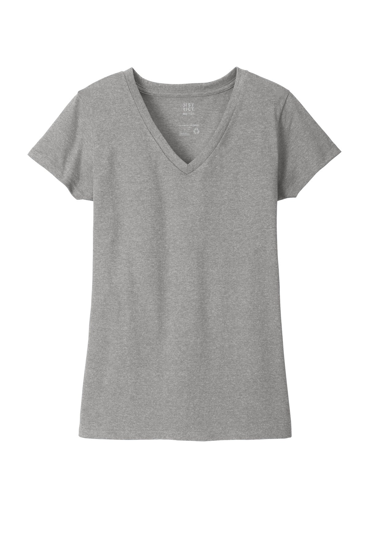 District Women's Re-Tee V-Neck DT8001 Light Heather Grey