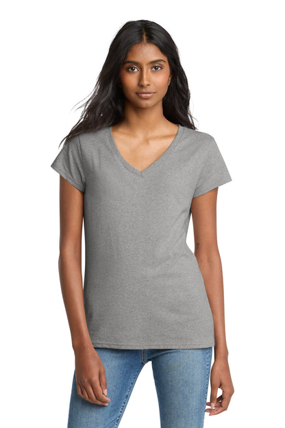 District Women's Re-Tee V-Neck DT8001 Light Heather Grey
