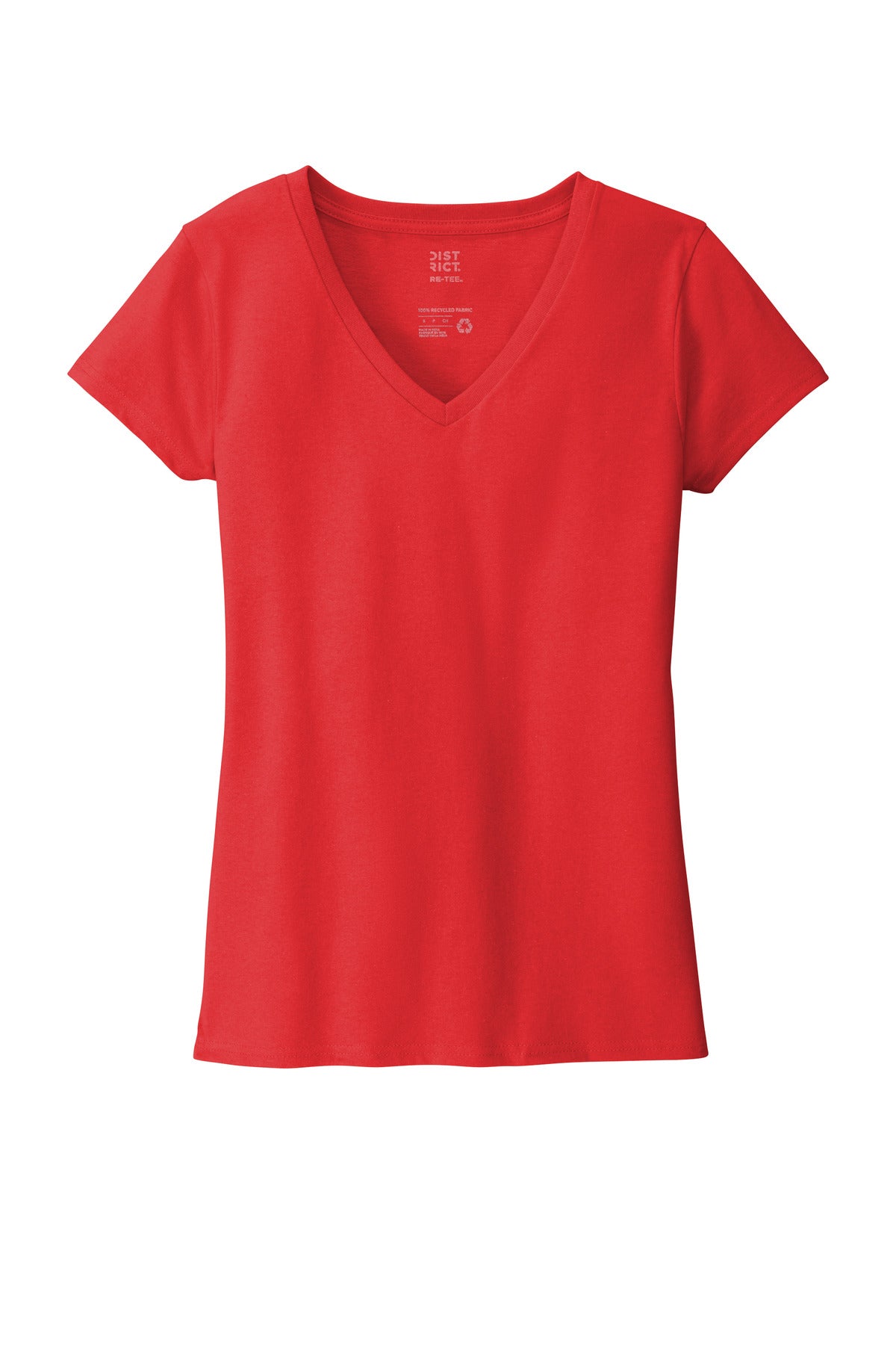 District Women's Re-Tee V-Neck DT8001 Ruby Red